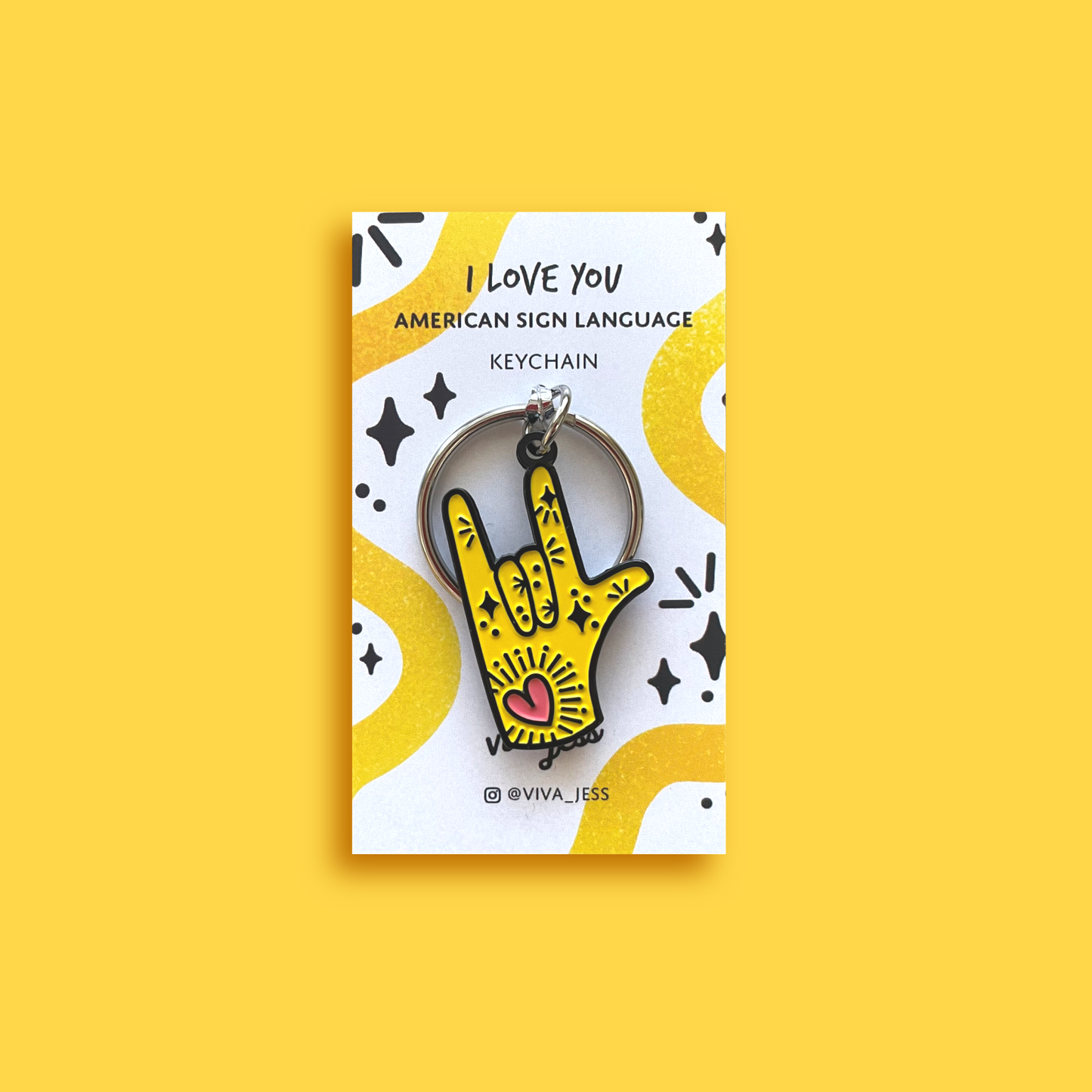 American Sign Language "I Love You" Keychain