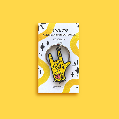 American Sign Language "I Love You" Keychain