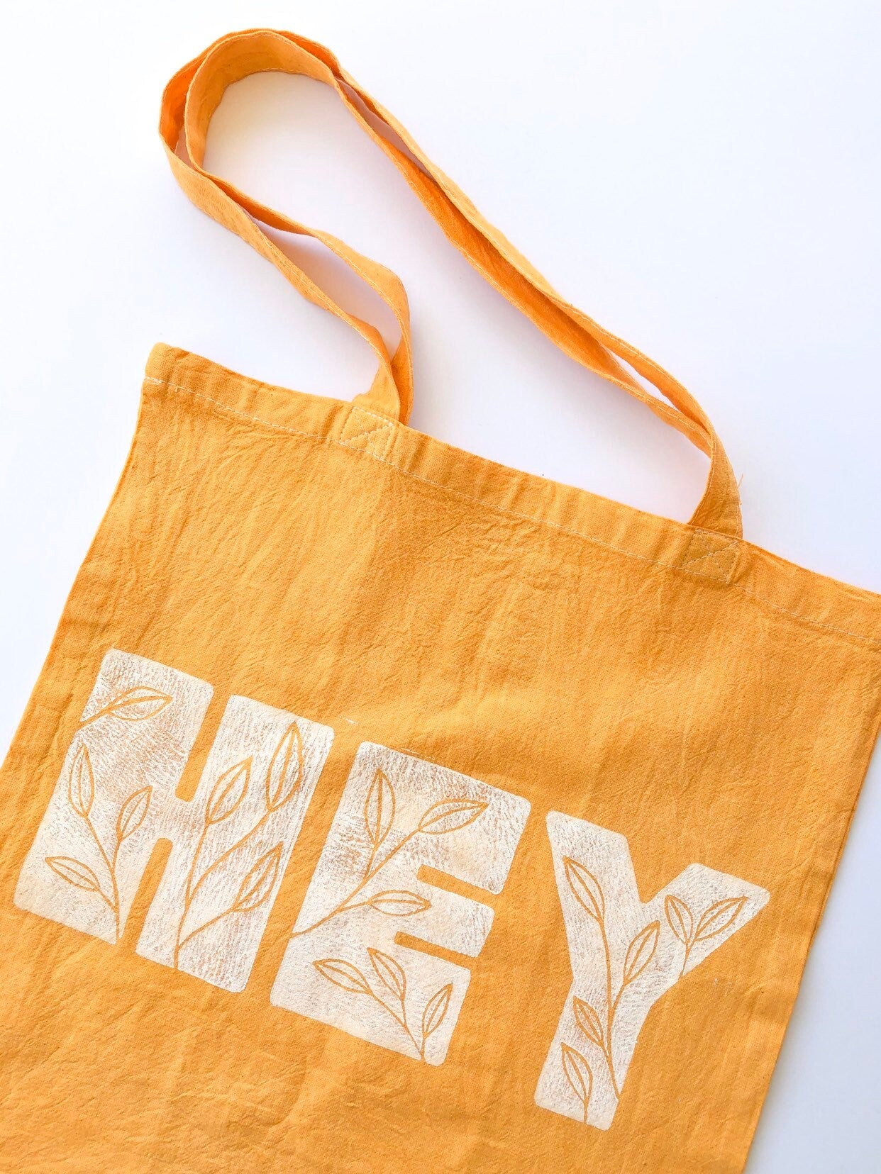 Colored linocut tote bags