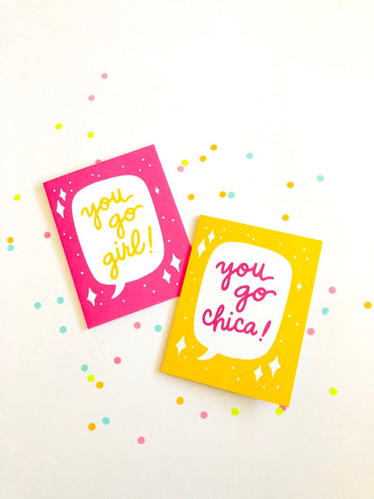 You go chica/girl greeting card