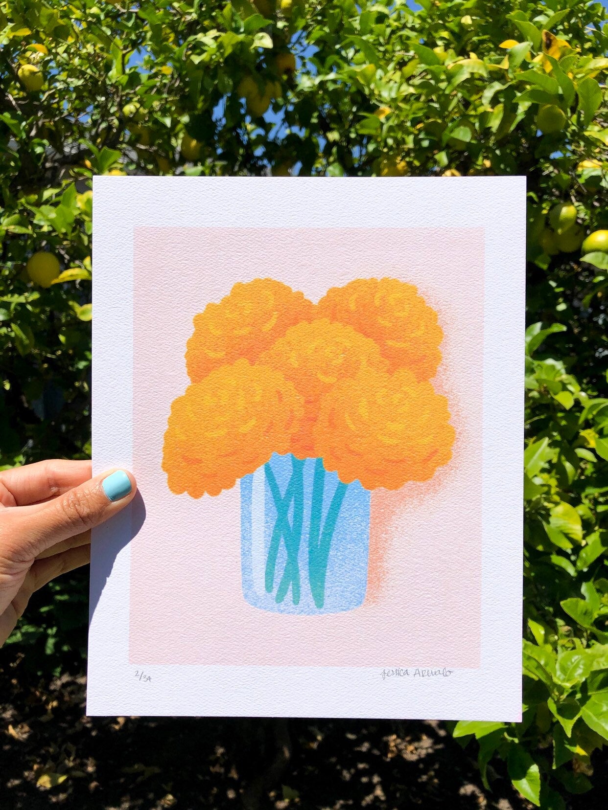 Marigold in jar print Limited Edition