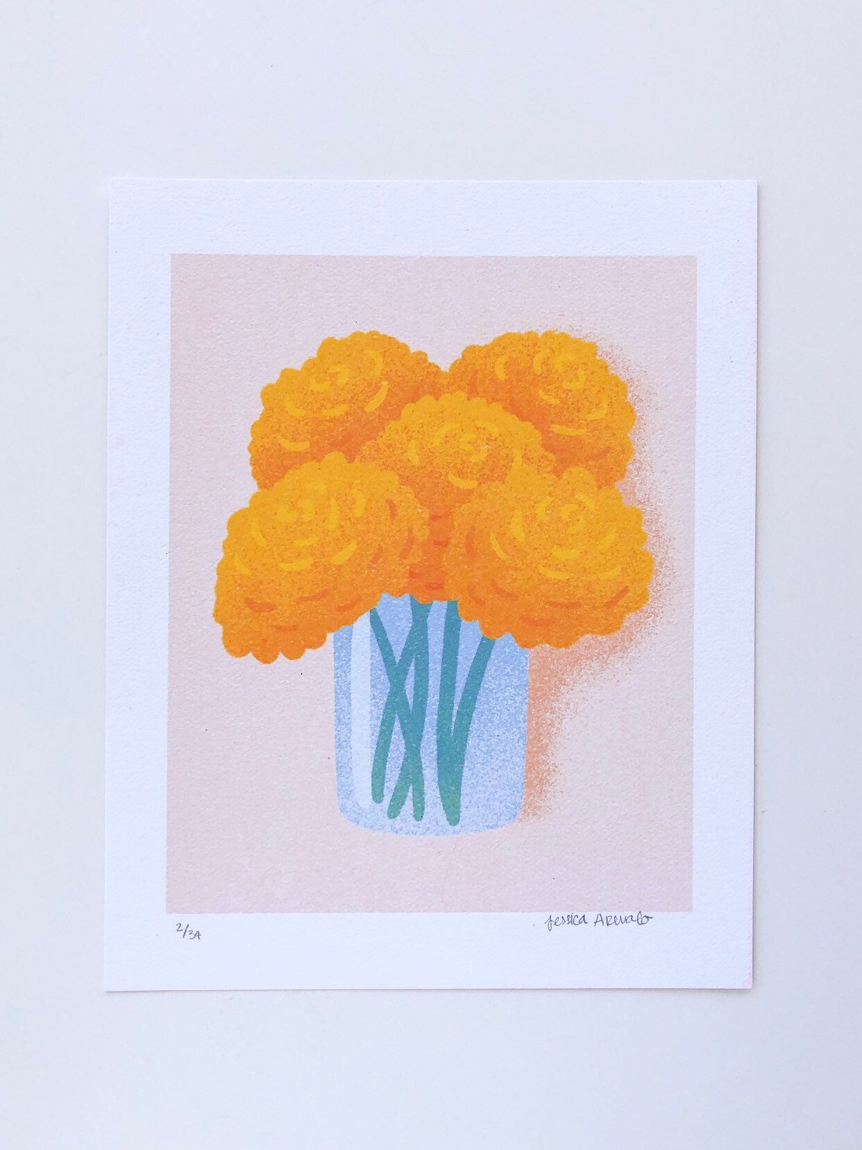 Marigold in jar print Limited Edition