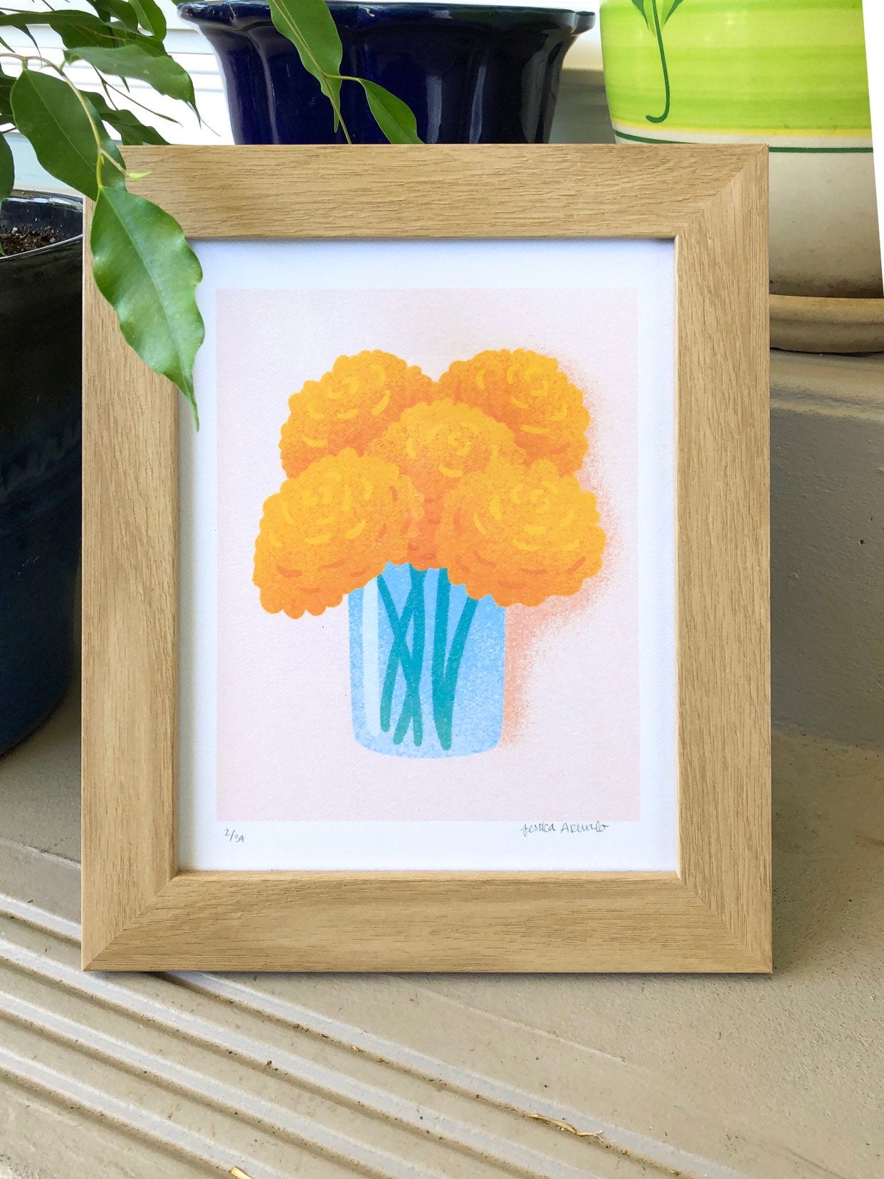 Marigold in jar print Limited Edition