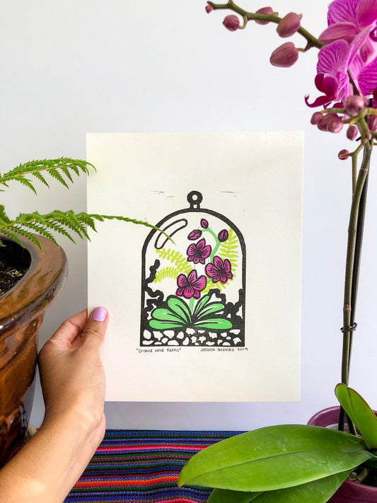 Orchid and Fern print