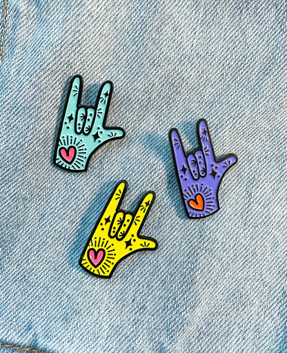 American Sign Language "I love you" Soft Enamel Pin